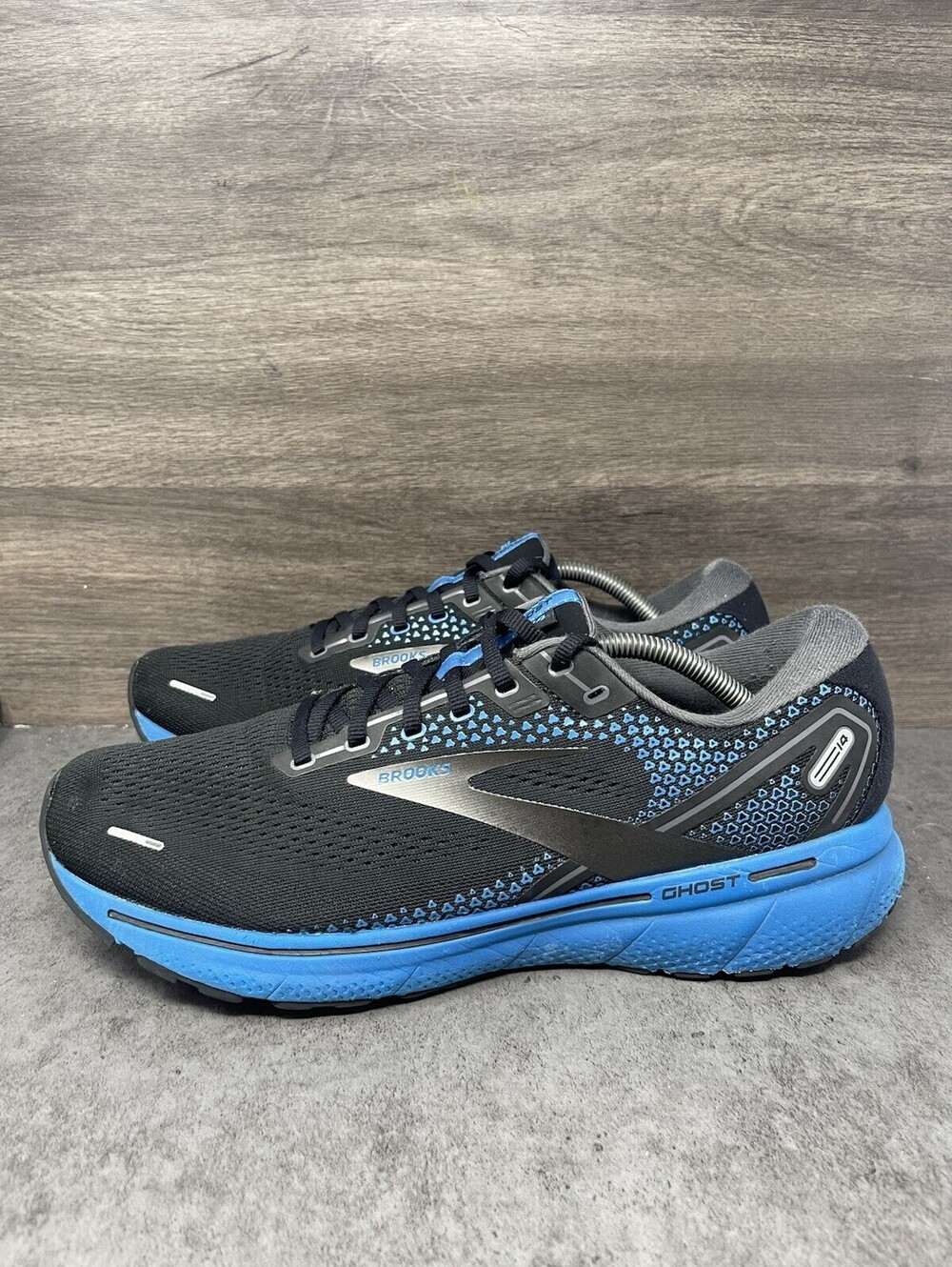 Brooks Ghost 14 Mens Size 11.5 D Black Blue DNA Loft Running Shoes 110369 1D 056